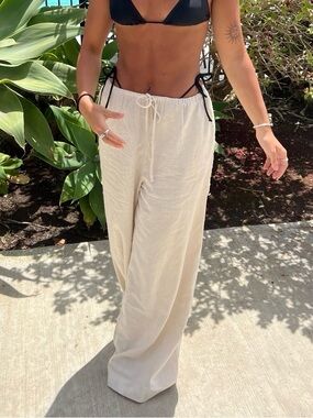 She is Gracie Lou Drawstring Linen Pants! Size Small